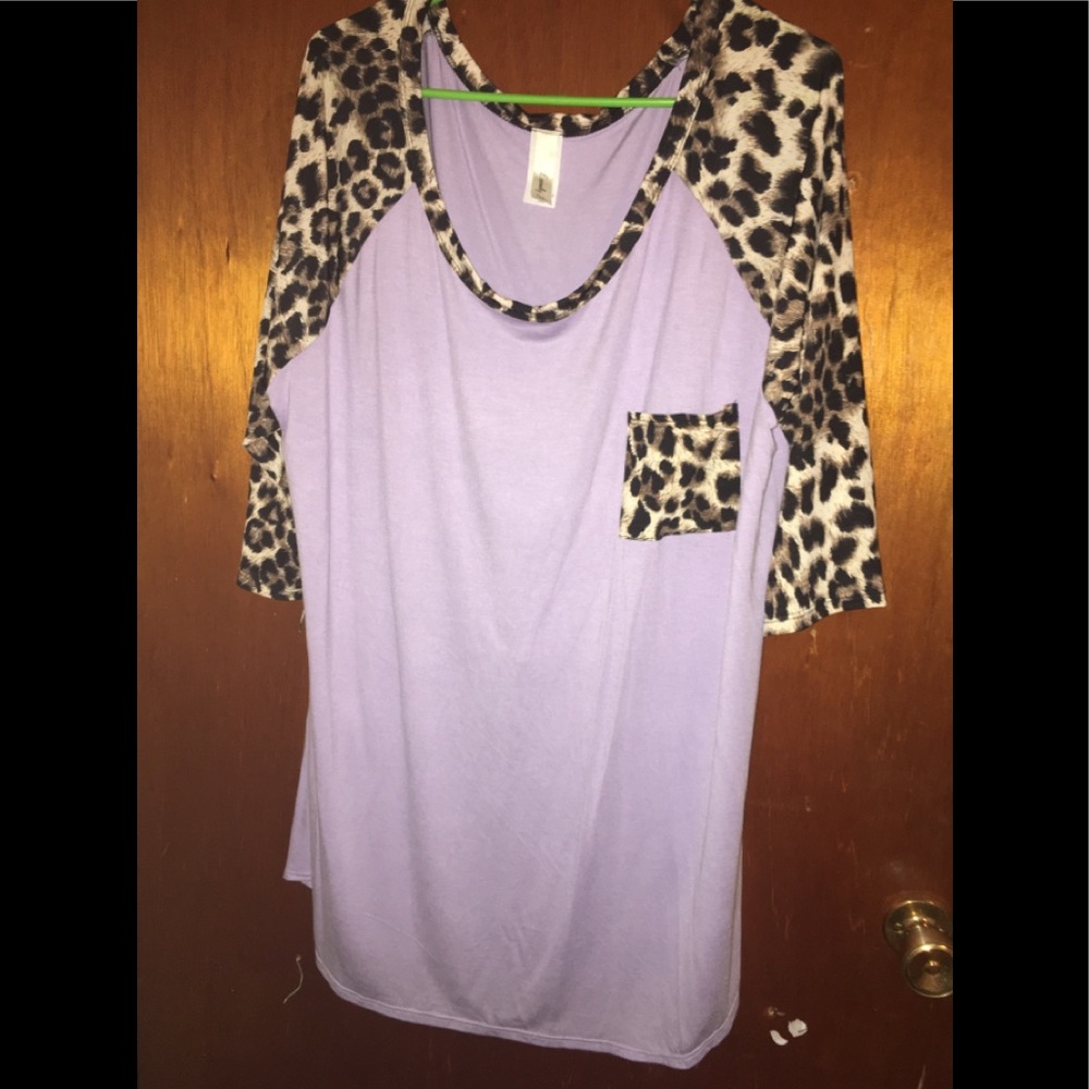 🌻LAVENDER & LEOPARD boutique top🌻 3x